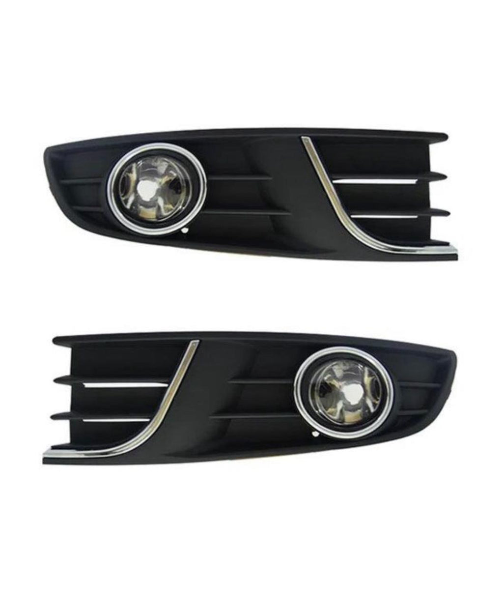 Round Fog Lights with Chrome Beading Grille Compatible with VW Polo 2014 Set