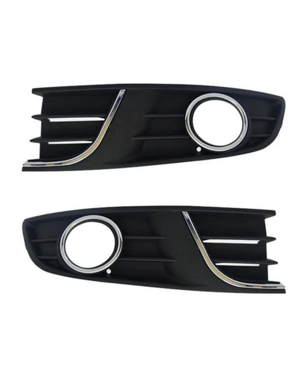 Round Fog Lights with Chrome Beading Grille Compatible with VW Polo 2014 Set