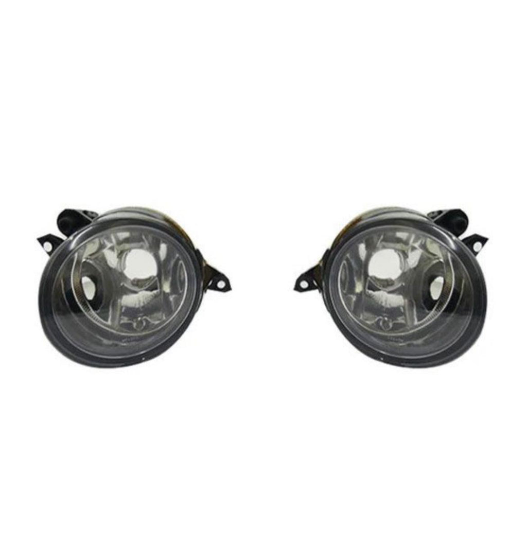 Round Fog Lights with Chrome Beading Grille Compatible with VW Polo 2014 Set